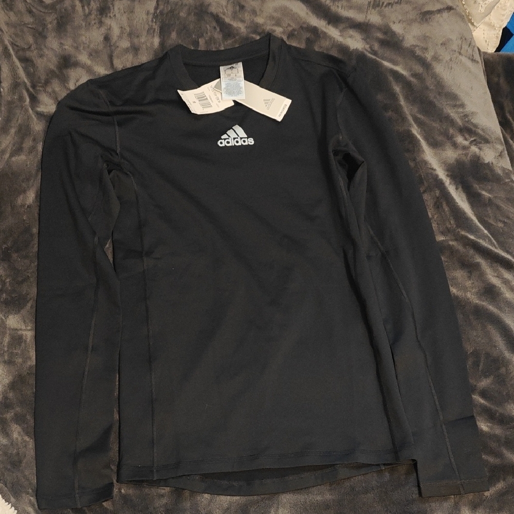 adidas TECHFIT Long-Sleeve Warm Top | Black | Men's Small NWT